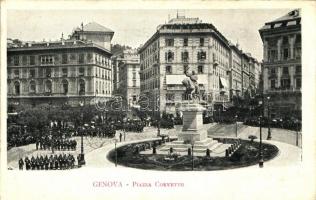 Genova, Piazza Corvetto / square, marching soldiers