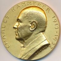 Ausztria 1932. Charles Kammerer 1913-1932 / Osztrák Kutya Klub aranyozott fém emlékérem. Szign.: H. Ta Glang (45mm) T:2 Austria 1932. Charles Kammerer 1913-1932 / Österreichisches Klub für Rassehunde gilt metal medallion. Sig.: H. Ta Glang (45mm) C:XF