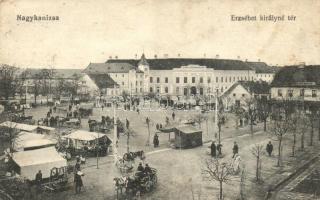 Nagykanizsa, Erzsébet király tér, piac (EK)