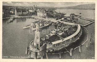 Lindau, Hafenmole u. Segelclubhaus / Pier sailing club house