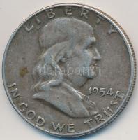 Amerikai Egyesült Államok 1954D 1/2$ Ag "Franklin" T:2-  USA 1954D Half Dollar Ag "Franklin" C:VF  Krause KM# 199