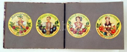 Gessler (Siegfried) italcímke gyűjtemény albumba ragasztva, 45 különféle (magyar gyártmányú italok)