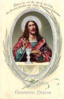 Easter, Jesus Christ  silver decoration, Emb. litho (Rb)