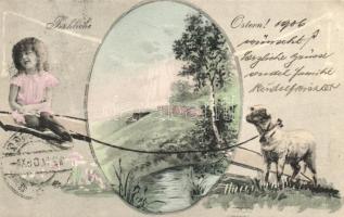 Easter, little girl with lamb (EK)