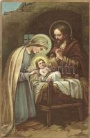 Christmas, Saint Family with baby Jesus litho