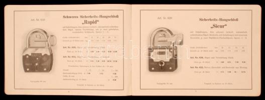 1935 Lakatok képes katalógusa, Vorhang-Schlösser u. Anlegarben Gebr. Grundmann Schlosserwarenfabrik,...