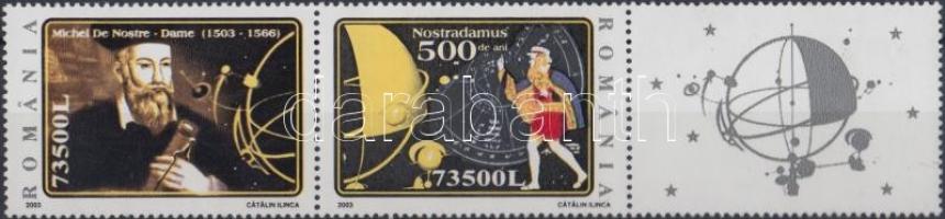 Nostradamus set in pair with coupon, Nostradamus születésének 500. évfordulója sor szelvényes párban