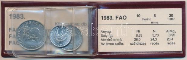1983. 20f + 5Ft + 10Ft "FAO" eredeti tokban tanúsítvánnyal + 100Ft CuNi "FAO" er...