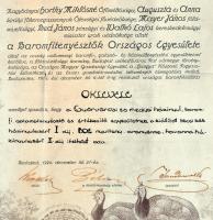 1924 Baromfitenyésztők Országos Egyesületének díszes oklevele, Nagybányai Horthy Miklósné Őfőméltósá...