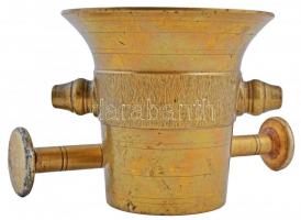 Réz mozsár alumínium mozsártörővel. m.:12cm, sz.:13cm