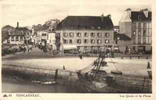 Concarneau, Quay, square, automobiles