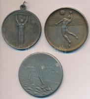 1949. "Magyar Röplabda Szövetség - III. Téli Kupa 1949" fém díjérem (40mm) + 1954. "P...