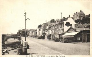 Pontoise, Le Quai du Ponthuis / quay, automobiles,  (EB)