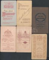 cca 1860- 1920 Keményhátú családi fotók és portrék, különböző méretben, 8db, mind különböző műtermek...