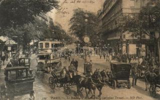 Paris, Montmarte Boulevard, Carrefour Drouot / crossroad, boulevard, autobus, automobiles (fl)