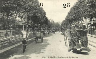 Paris, Boulevard St. Martin, omnibus, rickshaw