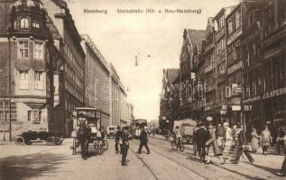 Hamburg, Steinstrasse / street, shops, automobile, tram