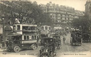 Paris, Boulevard des Italiens, autobus, automobiles