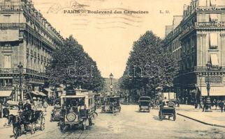 Paris, Boulevard des Capucines, autobus, automobiles (EK)