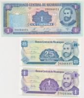 Nicaragua 1990. 1C + 1991. 1c (4x) közeli sorszámok + 25c (4x) közeli sorszámok T:I Nicaragua 1990. 1 Cordoba + 1991. 1 Centavo (4x) close serials + 25 Centavos (4x) close serials C:UNC