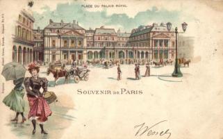 Paris, Place du Palais Royal / royal palace square, Déposé Nr. 971. litho