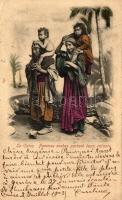 Le Caire, Femmes arabes portant leurs enfants / Arabian women, folklore (EK)