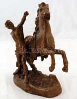 A megbokrosodott ló. Bronz, jelzés nélkül, kopott, hiányos, m:24 cm, h:23 cm