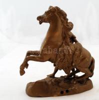 A megbokrosodott ló. Bronz, jelzés nélkül, kopott, hiányos, m:24 cm, h:23 cm