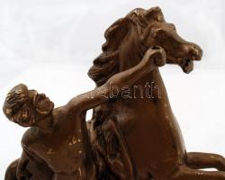 A megbokrosodott ló. Bronz, jelzés nélkül, kopott, hiányos, m:24 cm, h:23 cm