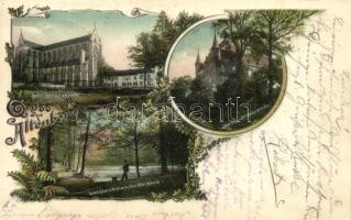 Odenthal-Altenberg, cathedral, castle, floral, litho (Rb)