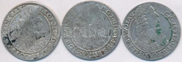 Német Államok / Szilézia 1662G-H 15Kr Ag "I. Lipót" (5.26g) + Szilézia-Liegnitz-Brieg 1663...