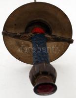 Antik dísz vívótőr, szintetikus kő markolatgombbal, jelzett pengével, pengehossz: 60,5 cm, teljes ho...