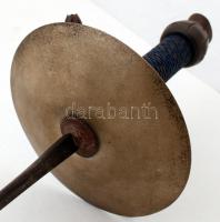 Antik dísz vívótőr, szintetikus kő markolatgombbal, jelzett pengével, pengehossz: 60,5 cm, teljes ho...
