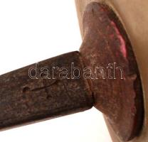 Antik dísz vívótőr, szintetikus kő markolatgombbal, jelzett pengével, pengehossz: 60,5 cm, teljes ho...