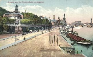 Dresden von der Carolabrücke / ships