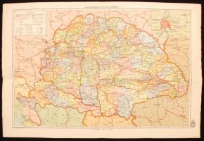 1943 Magyarország hegy- és vízrajzi térképe és politikai térképe, Magyar Királyi Honvád Térképészeti...