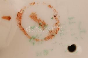 Hollóházi porcelán babázó kislány, kézzel festett, hibátlan, jelzett, m: 14 cm