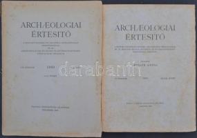 1935-41 Archeologiai Értesítő. 3 kötet Szerk. Hekler Antal. Felvégatlanok. Egyik sérült