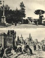 Rome, Roma; Via Appia, Basilica de S. Sebastiano, Martirio di S. Tarcisio / street, basilica, martyrs, folding card (bent til broken)