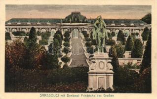 Potsdam, Sanssouci mit Denkmal Friedrichs des Grossen / monument