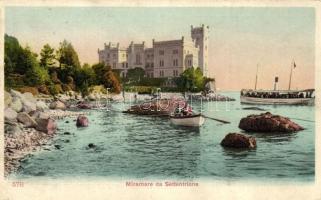 Trieste, Castello Miramare / castle, steamship (EK)