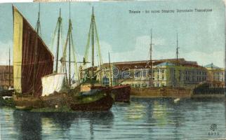 Trieste, Nuova Stazione Ferroviaria Transalpine / New Transalpine Railway Station, ships (EK)