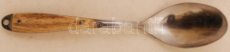 Agancs nyelű hatszemélyes étkészlet, jelzés nélkül, kis hiánnyal, dobozban