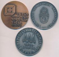 1974. "Hungexpo Budapest / Budapesti Tavaszi Nemzetközi Vásár 1974. V. 18-26." ezüstözött fém emlékérem (70mm) + 1978. "Budapesti Nemzetközi Vásárlóközpont / Tavaszi Budapesti Nemzetközi Vásár 1978. 5. 17-25." ezüstözött fém emlékérem (70mm) + 1979. "Budapesti Nemzetközi Vásárlóközpont / Tavaszi Budapesti Nemzetközi Vásár 1979. 5. 23-31." Br emlékérem (70mm) T:2