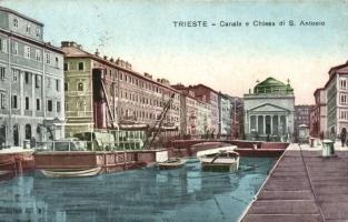 Trieste, Canale, Chiesa di S. Antonio / canal, church, ships (EB)