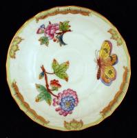 Herendi Viktória mintás porcelán kávés csésze és csészealj, kézzel festett, hibátlan, jelzett