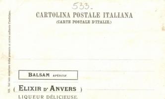 Genova, Palazzo Doria / palace, Balsam Aperitif Elixir d'Anvers advertisement on the backside
