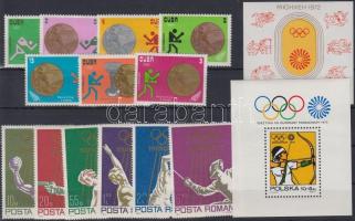 1972-1973 Summer Olympics 2 diff sets + 2 diff block, 1972-1973 Nyári olimpia motívum 2 klf sor + 2 klf blokk