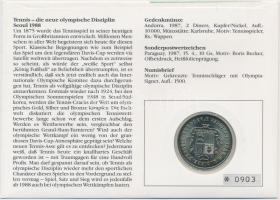 Andorra 1987. 2D "Olimpia-Tenisz, Boris Becker" érmés, bélyeges borítékon, paraguayi bélye...