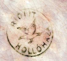 Hollóházi Riolit áttört kosár (2db), kézzel festett, jelzett, hajszálrepedéssel, lepattanásokkal,  d...